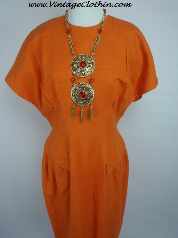1980s Does 1950s C.M.V Wiggle Dress, Vintage 1980