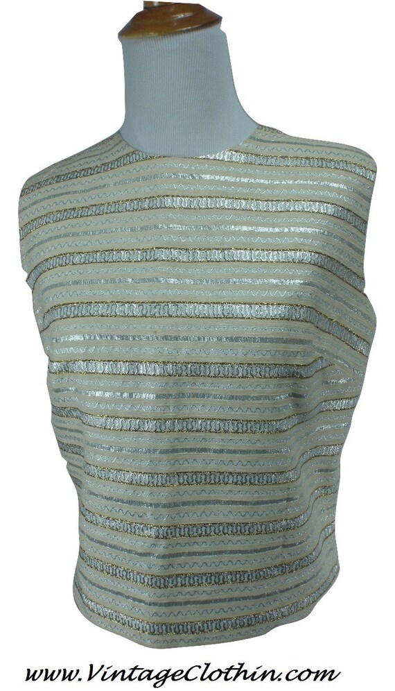 1960s Nelly De Grab Metallic Blouse, Vintage 1960s