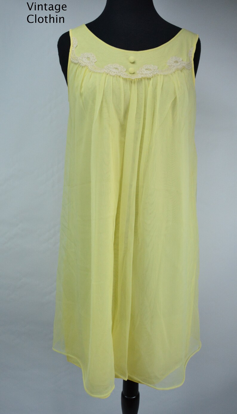 1960s Komar Yellow Baby Doll Nightgown Nightgown Vintage | Etsy