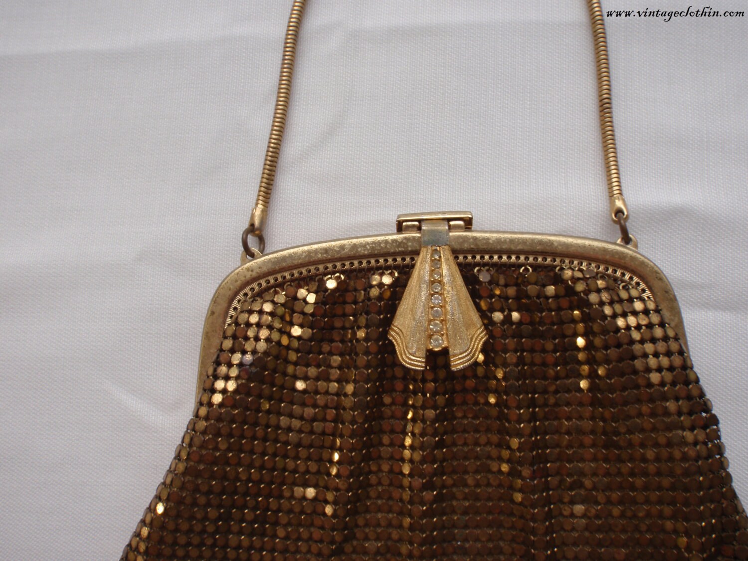 1930s Whiting & Davis Vintage Gold Mesh Purse, Whiting and Davis Purse ...