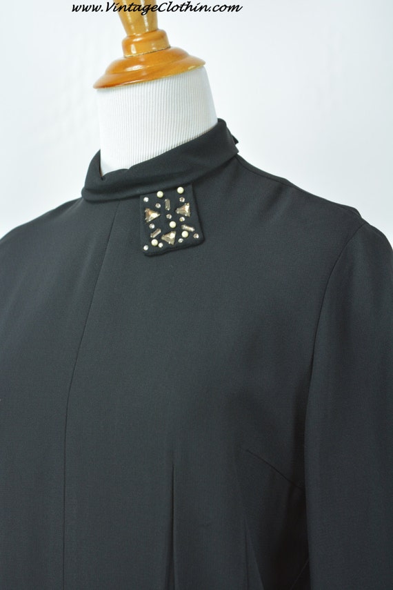 1940s does 1920s Black Dress Rhinestone & Beaded D