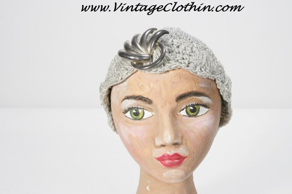 1920s Crochet Cloche Flapper Hat, 1920s Hat, Flapp