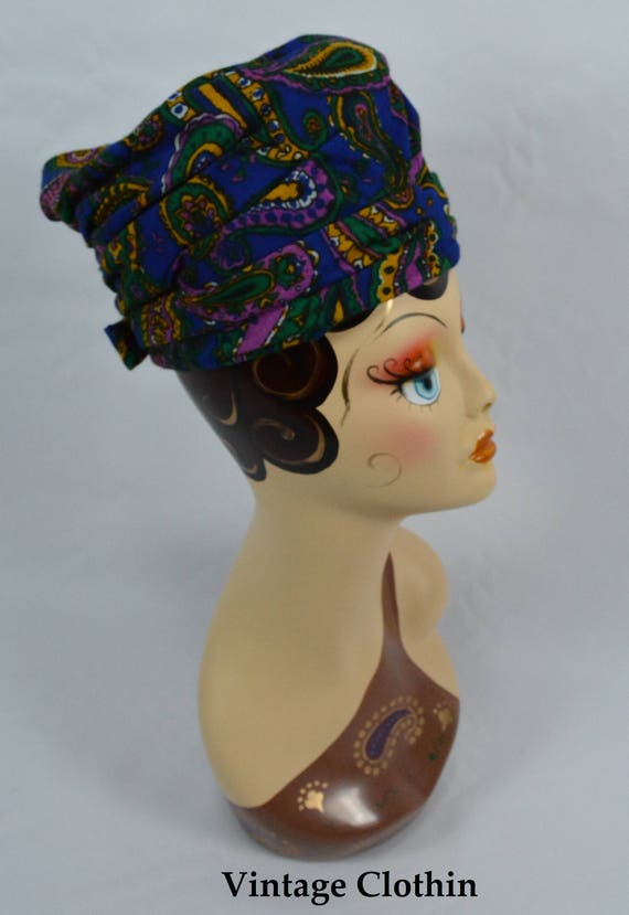 1960’s Tall PillBox Hat, Turban Topper, 60s Hat, P
