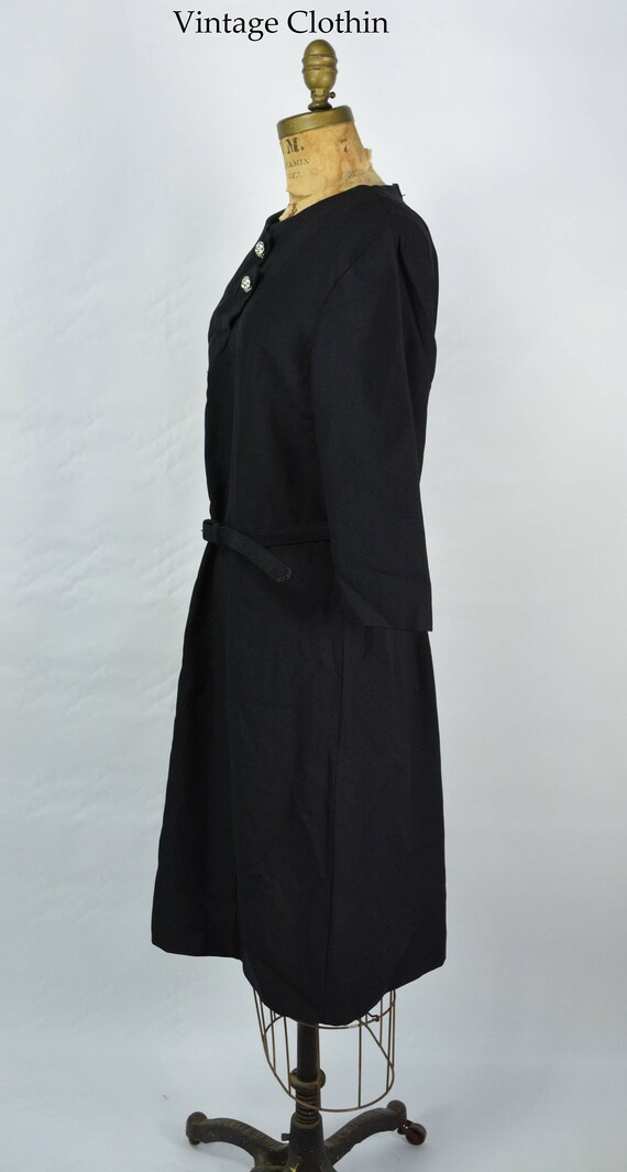 1950s Black Pinup Wiggle Dress, LBD, 1950s LBD, W… - image 3