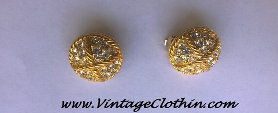 Vintage Swarovski Crystal Clip on Earrings, Vintag