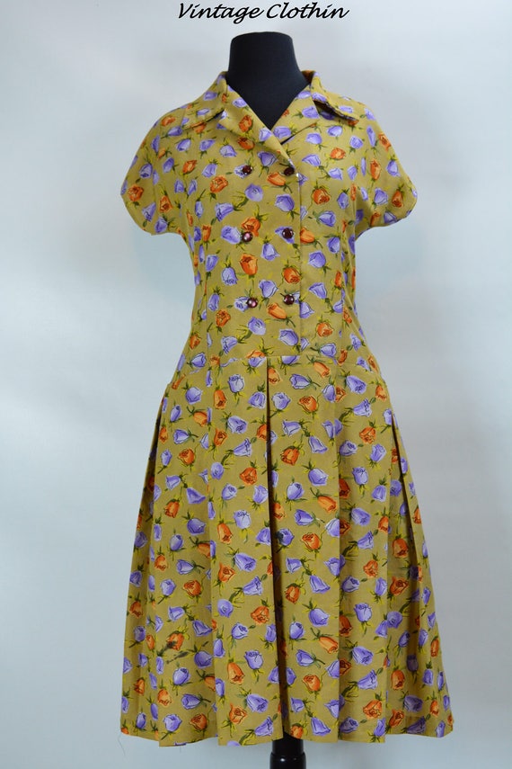 1960s Floral Dress, 1960s Dress, Vintage Dress, 19