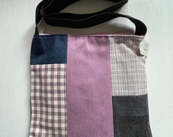 Handmade patchwork fabric shoulder bag