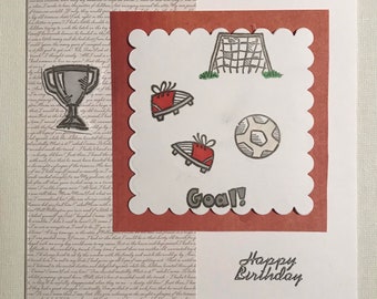 Carte d’anniversaire de football faite à la main