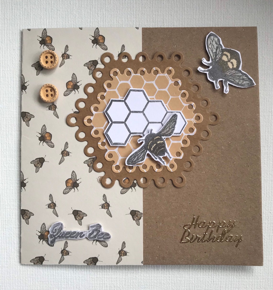 Handmade Bee Birthday Card Etsy
