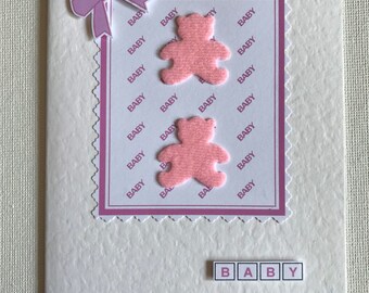 Handmade New Baby Girl card