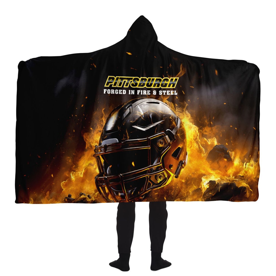 Pittburgh Football Hooded Blanket Game Day Blanket Football Etsy
