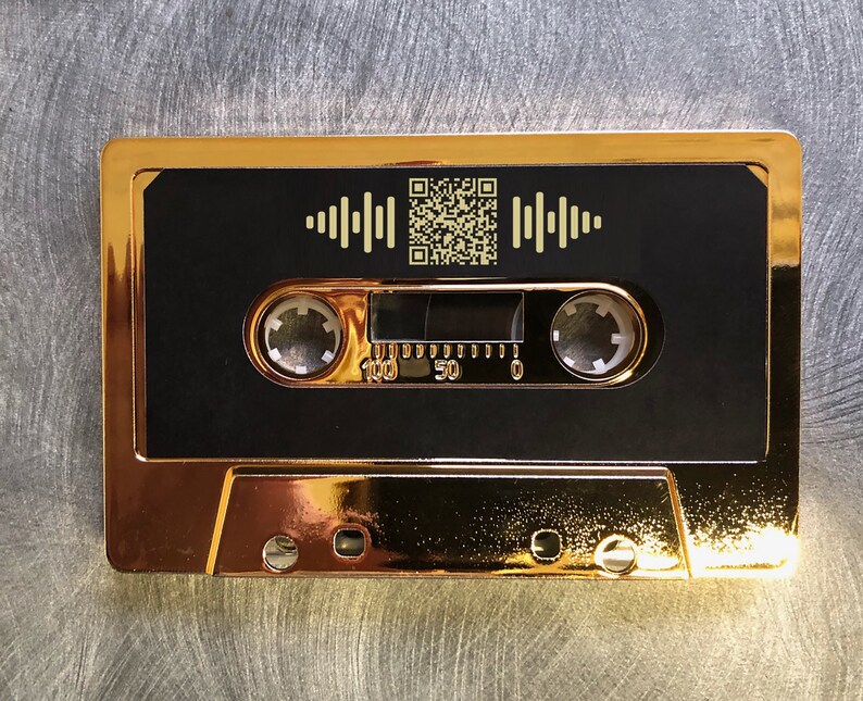 Spotify/apple Music QR Code/song or Playlist Gold Cassette Etsy