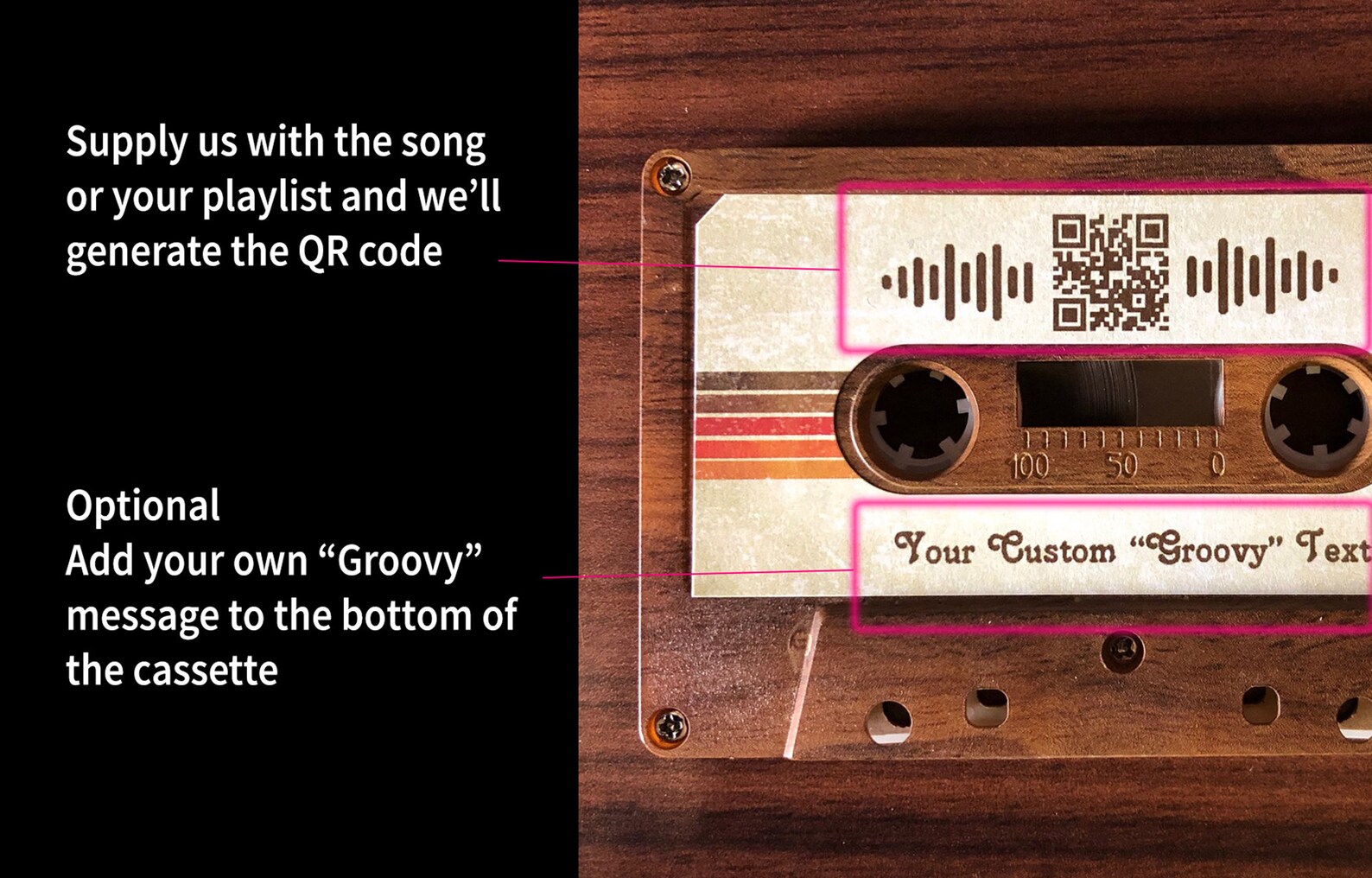 Spotify or Apple Music QR Code Playlist/Song Retro Woodlike Etsy