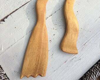 Wood Salad Set, Maple Salad Set, Carved Salad Set, Beautiful Wood Salad Set, Handmade Salad Set, Salad Set Hostess Gift - free shipping