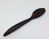 Wood Spoon, Wooden Spoon, Ergonomic Wood Spoon, Dark Wood Spoon Goth Wood Spoon by Zen Spoonmaster of Hungry Holler - shipping included