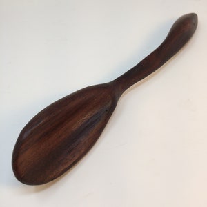 Wood Spoon, Wooden Spoon, Carved Spoon, Hefty Spoon, Carved Spoon, Gorgeous Dark Wood Spoon, Wood Spoon shipping included image 1