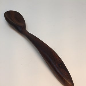 Wood Spoon, Wooden Spoon, Carved Spoon, Hefty Spoon, Carved Spoon, Gorgeous Dark Wood Spoon, Wood Spoon shipping included image 8