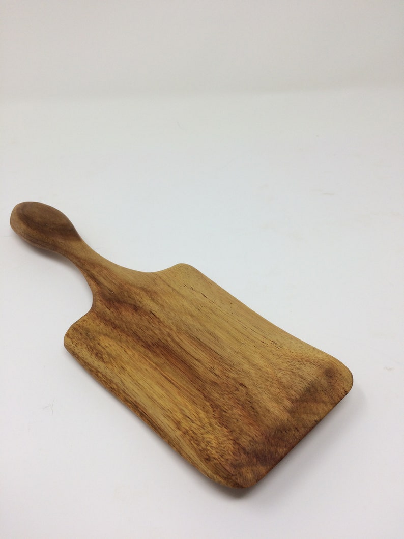 Wood Spatula, Square Wood Spatula, OOAK Hand-Carved Canary Wood Stout Spatula by Zen Spoonmaster of Hungry Holler shipping included image 3