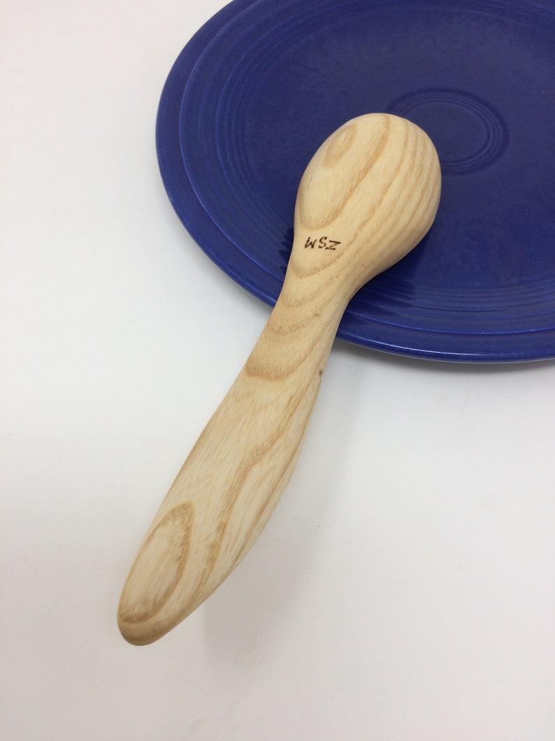 Hostess Gift Wood Spoon, Wooden Spoon, Oak Spoon, Short Wood Spoon, Stout Wood Spoon, Handmade Wood Spoon, Small Oak Spoon shipping included image 8