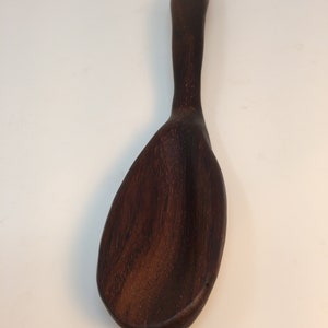 Wood Spoon, Wooden Spoon, Carved Spoon, Hefty Spoon, Carved Spoon, Gorgeous Dark Wood Spoon, Wood Spoon shipping included image 2