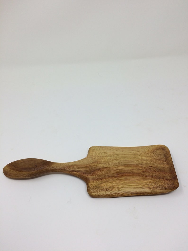 Wood Spatula, Square Wood Spatula, OOAK Hand-Carved Canary Wood Stout Spatula by Zen Spoonmaster of Hungry Holler shipping included image 4