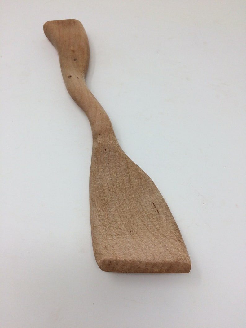Left Handed Wood Spoon, Maple Gravy-Making Left Handed Spoon, Lefty Wood Spoon, Leftie Wood Spoon, Left-Handed Spatula Free Shipping image 3