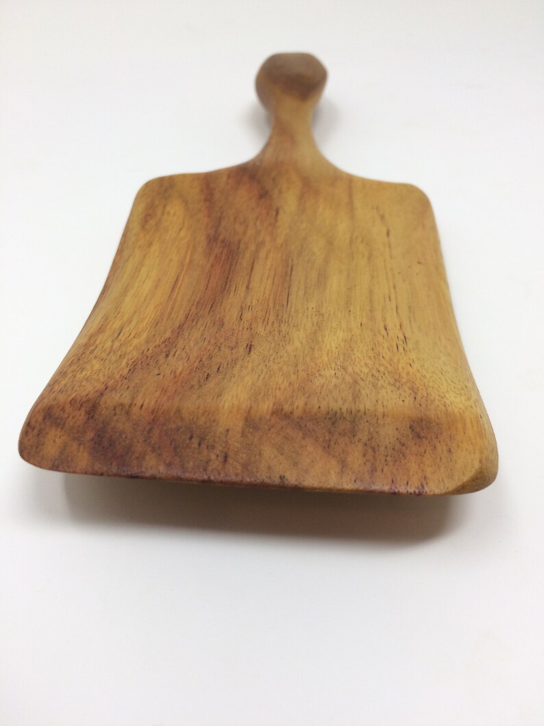 Wood Spatula, Square Wood Spatula, OOAK Hand-Carved Canary Wood Stout Spatula by Zen Spoonmaster of Hungry Holler shipping included image 2