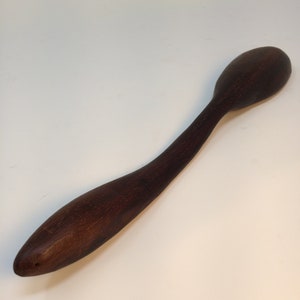 Wood Spoon, Wooden Spoon, Carved Spoon, Hefty Spoon, Carved Spoon, Gorgeous Dark Wood Spoon, Wood Spoon shipping included image 10