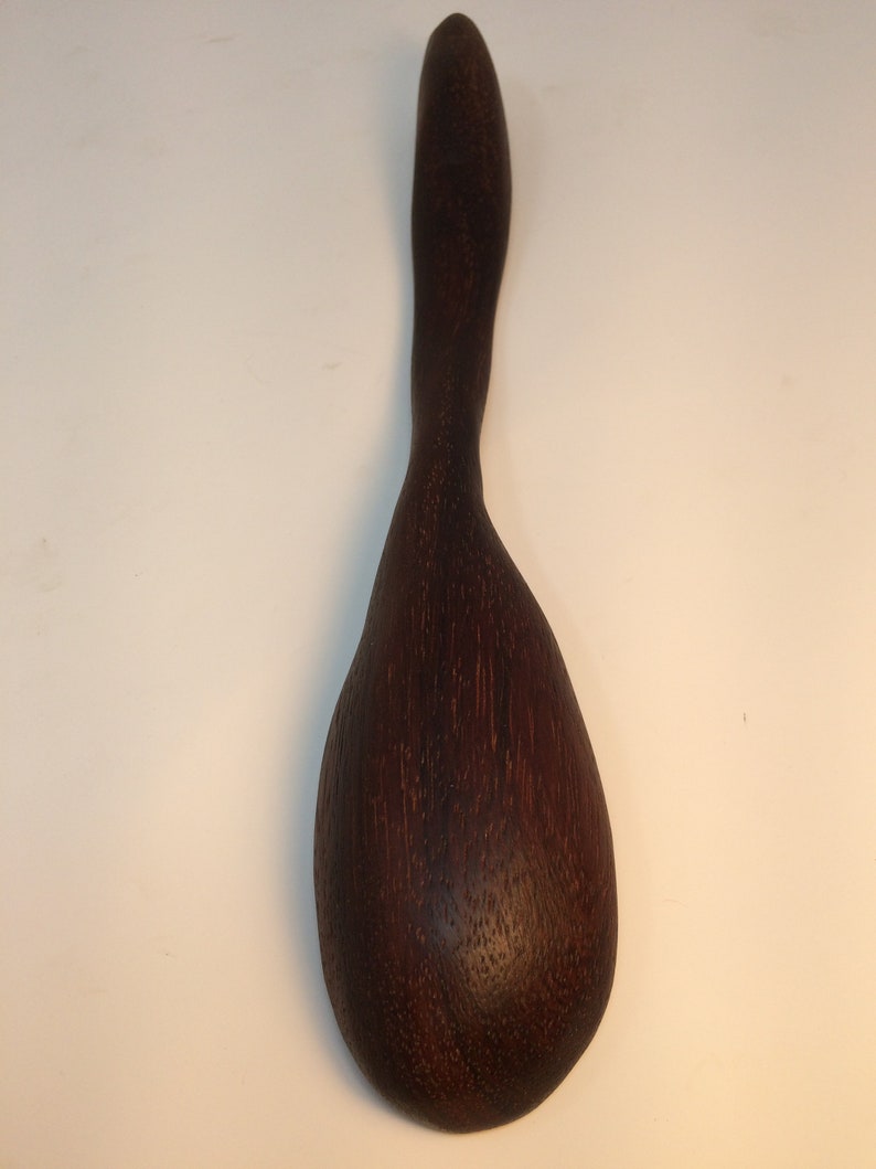 Wood Spoon, Wooden Spoon, Carved Spoon, Hefty Spoon, Carved Spoon, Gorgeous Dark Wood Spoon, Wood Spoon shipping included image 5