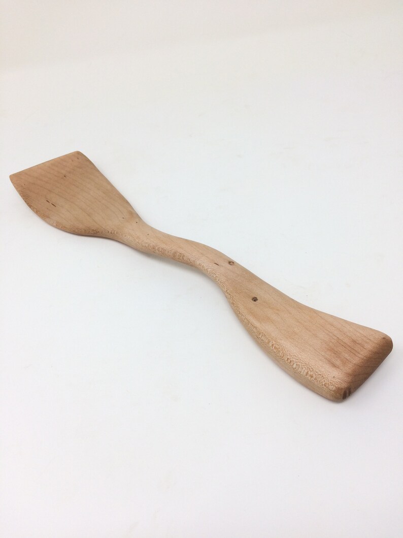 Left Handed Wood Spoon, Maple Gravy-Making Left Handed Spoon, Lefty Wood Spoon, Leftie Wood Spoon, Left-Handed Spatula Free Shipping image 5