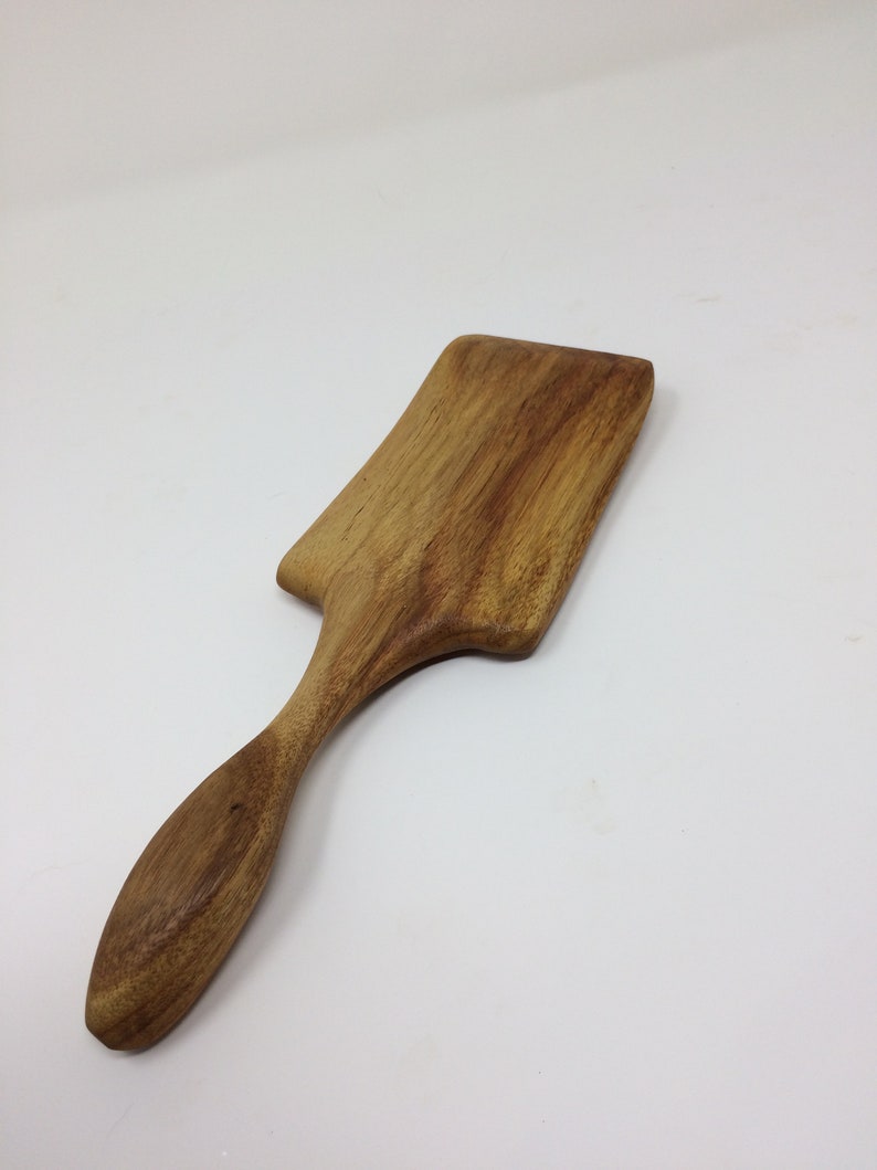 Wood Spatula, Square Wood Spatula, OOAK Hand-Carved Canary Wood Stout Spatula by Zen Spoonmaster of Hungry Holler shipping included image 5