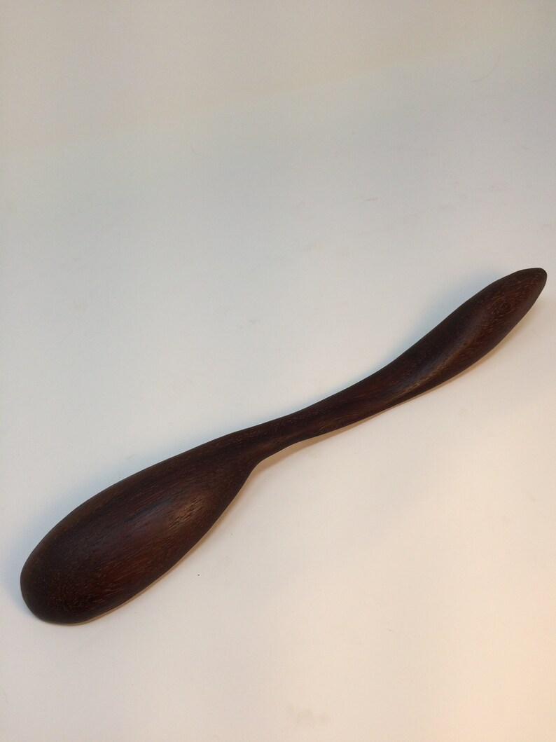 Wood Spoon, Wooden Spoon, Carved Spoon, Hefty Spoon, Carved Spoon, Gorgeous Dark Wood Spoon, Wood Spoon shipping included image 9