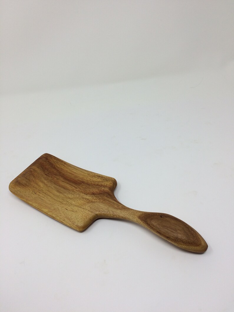 Wood Spatula, Square Wood Spatula, OOAK Hand-Carved Canary Wood Stout Spatula by Zen Spoonmaster of Hungry Holler shipping included image 6