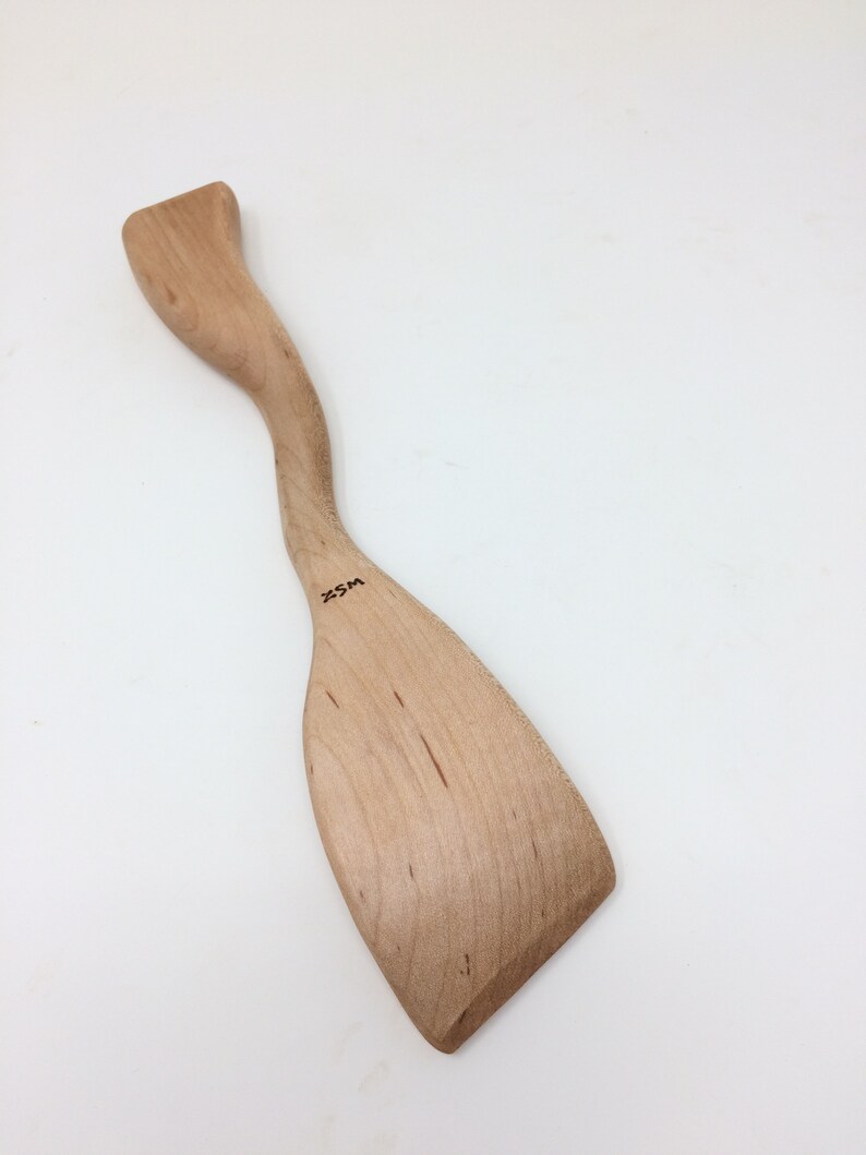 Left Handed Wood Spoon, Maple Gravy-Making Left Handed Spoon, Lefty Wood Spoon, Leftie Wood Spoon, Left-Handed Spatula Free Shipping image 9