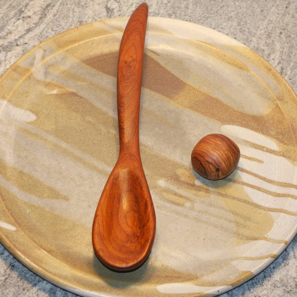 OOAK Hand-Carved Teak Spoon by Zen Spoonmaster of Hungry Holler - shipping included