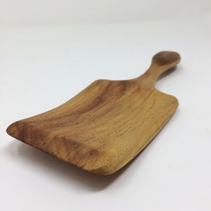 Wood Spatula, Square Wood Spatula, OOAK Hand-Carved Canary Wood Stout Spatula by Zen Spoonmaster of Hungry Holler shipping included image 1