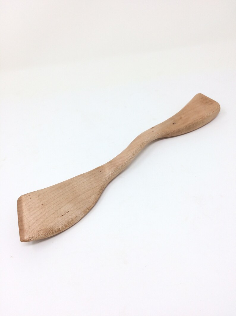 Left Handed Wood Spoon, Maple Gravy-Making Left Handed Spoon, Lefty Wood Spoon, Leftie Wood Spoon, Left-Handed Spatula Free Shipping image 6