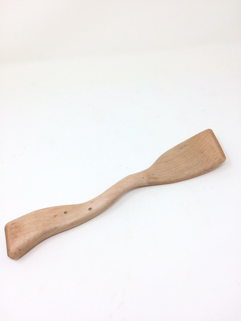 Left Handed Wood Spoon, Maple Gravy-Making Left Handed Spoon, Lefty Wood Spoon, Leftie Wood Spoon, Left-Handed Spatula Free Shipping image 1