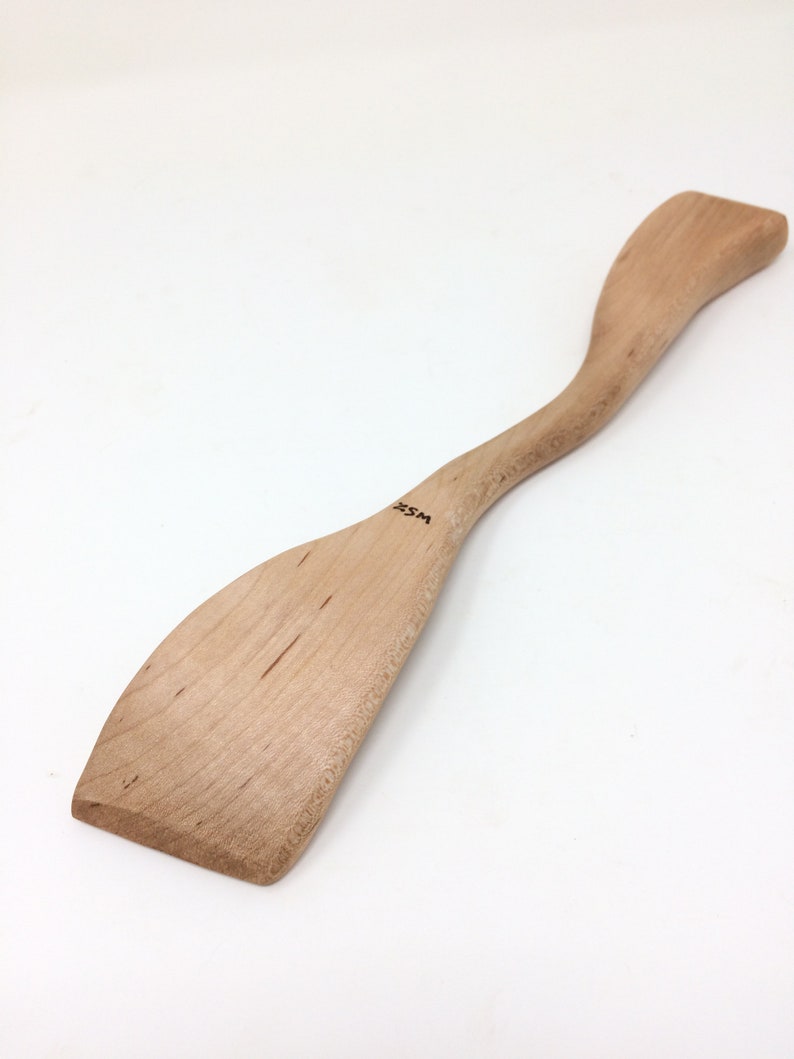 Left Handed Wood Spoon, Maple Gravy-Making Left Handed Spoon, Lefty Wood Spoon, Leftie Wood Spoon, Left-Handed Spatula Free Shipping image 7