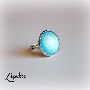 Ring adjustable turquoise ocean blue