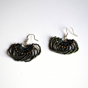Peacock earrings half beaded hoops