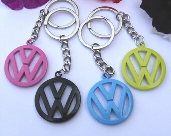 VW Emblem Color Logo Badge Metal Keyring Campervan Bus Beetle Keychain Volkswagen
