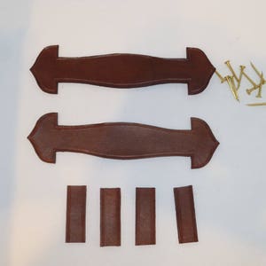 Set of Antique Toy Doll Trunk Leather Handles & Holders by HMS Antique Trunks