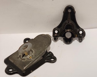 1883 Patent Antique Trunk Lock with Receiver & Key