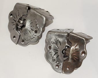 1880's Martin Maier Antique Trunk Cast Iron Corner Hinges