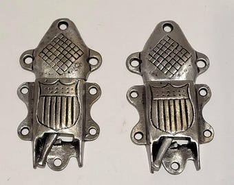 1875 Patent Unique Cast Iron Antique Trunk Latches