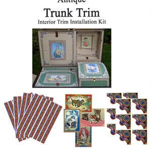 Antique Trunk Interior Trim Kit Complete Set of Original Reproduction Trim #1