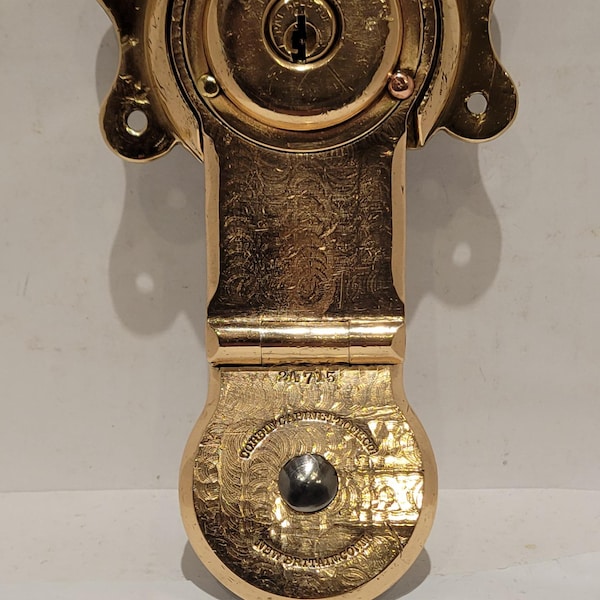 Corbin Solid Brass Antique Trunk Lock with Receiver & Key.