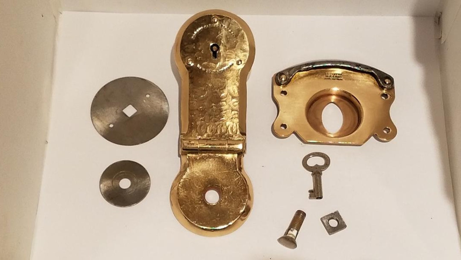 1890's Corbin Solid Brass Antique Trunk Lock with Receiver Etsy