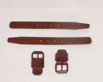 Antique Toy Doll Trunk Leather Strap Set Reproductions of Originals by HMS Antique Trunks